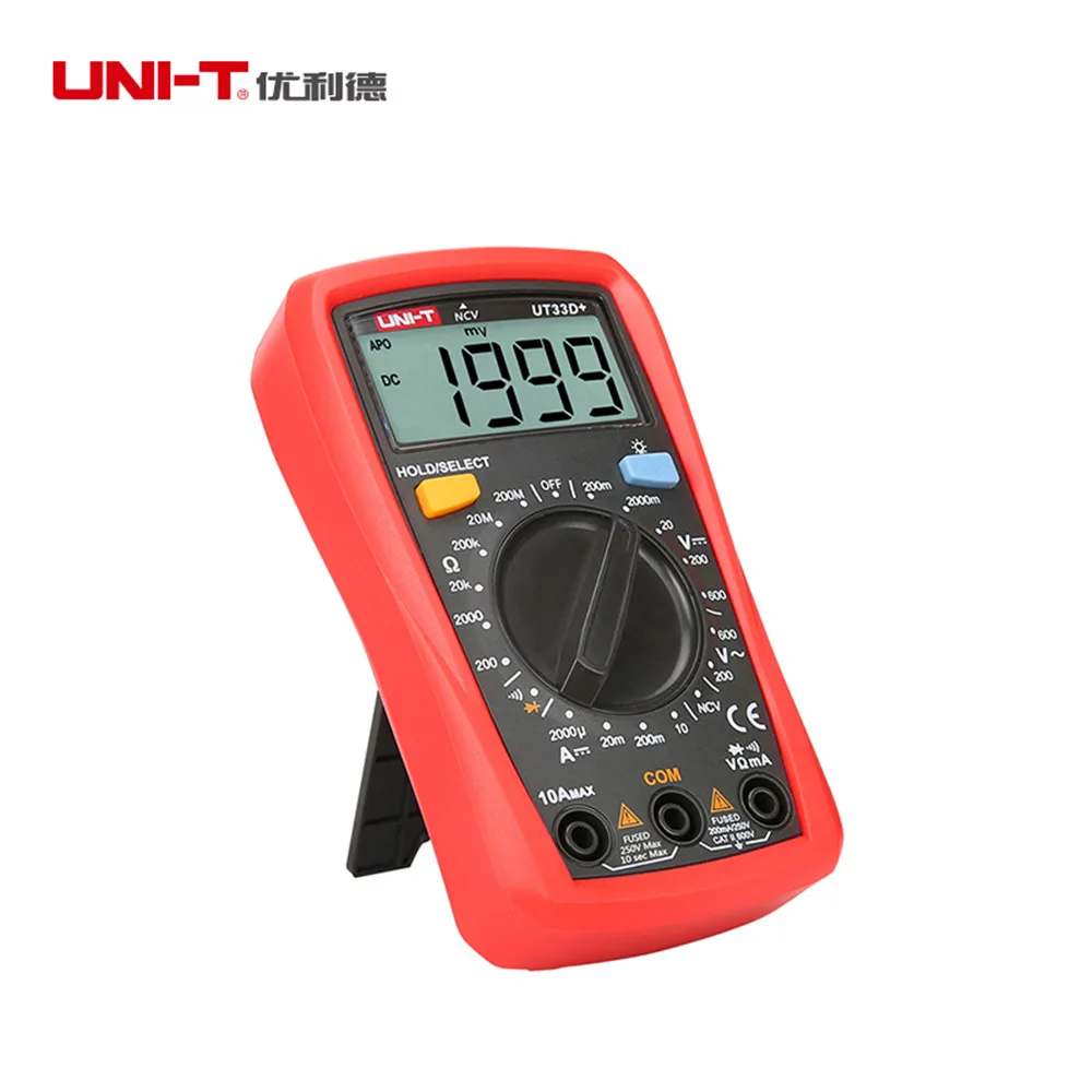 UNI T UT33B + цифровой мультиметр размера ладони профессиональный электрический
