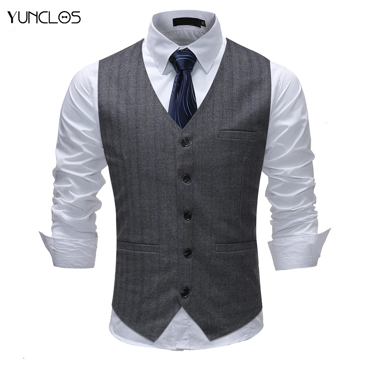 Жилет YUNCLOS мужской однобортный для свадьбы деловой формальный|Костюмные жилеты| |