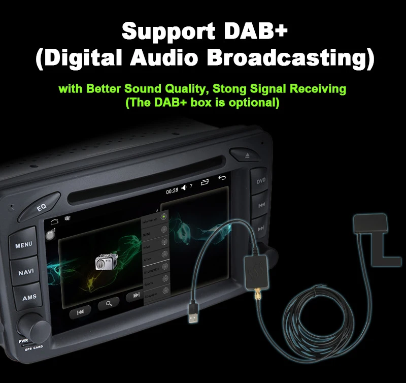 Цифровое аудио вещание (DAB +) для автомобильной стерео медиасистемы gps DVD