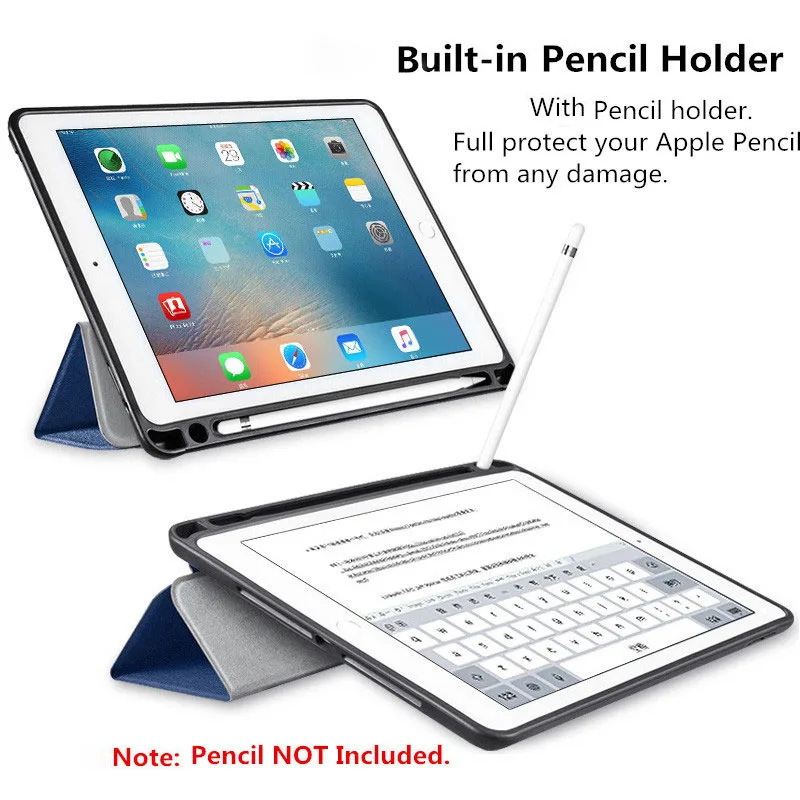 Чехол для iPad Pro 12 9 дюймов 2017 Drop Сопротивление ТПУ + ПУ карандашница услуга Smart Auto