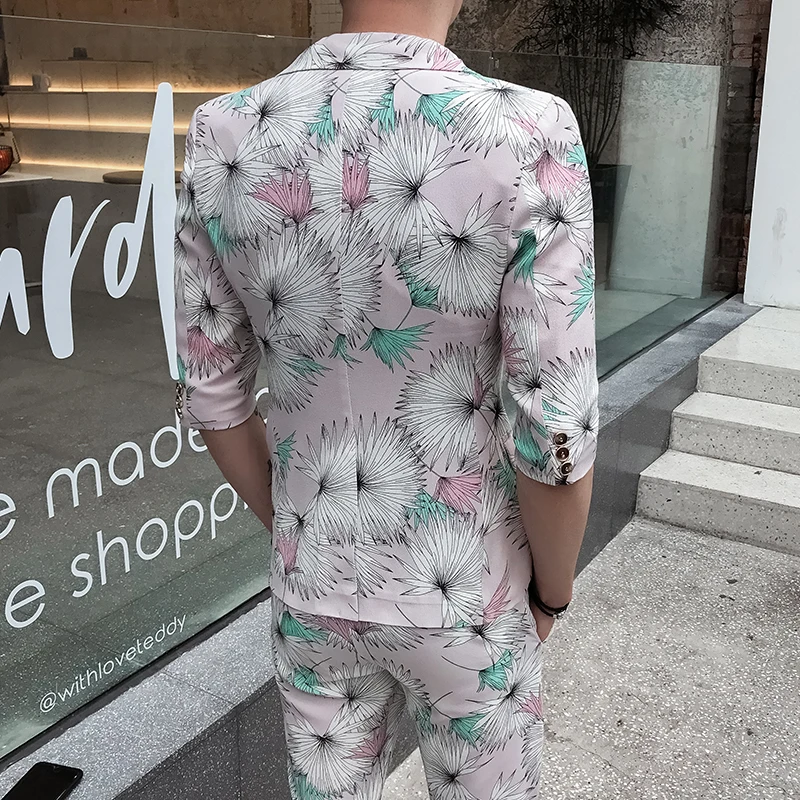 Модный повседневный костюм джентльмена из двух предметов сезон весна-лето