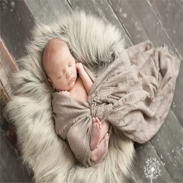 Faux Flokati Fur Newborn baby Photography Prop Rug Baby swaddle blanket backdrop Background | Blanket &amp Swaddling