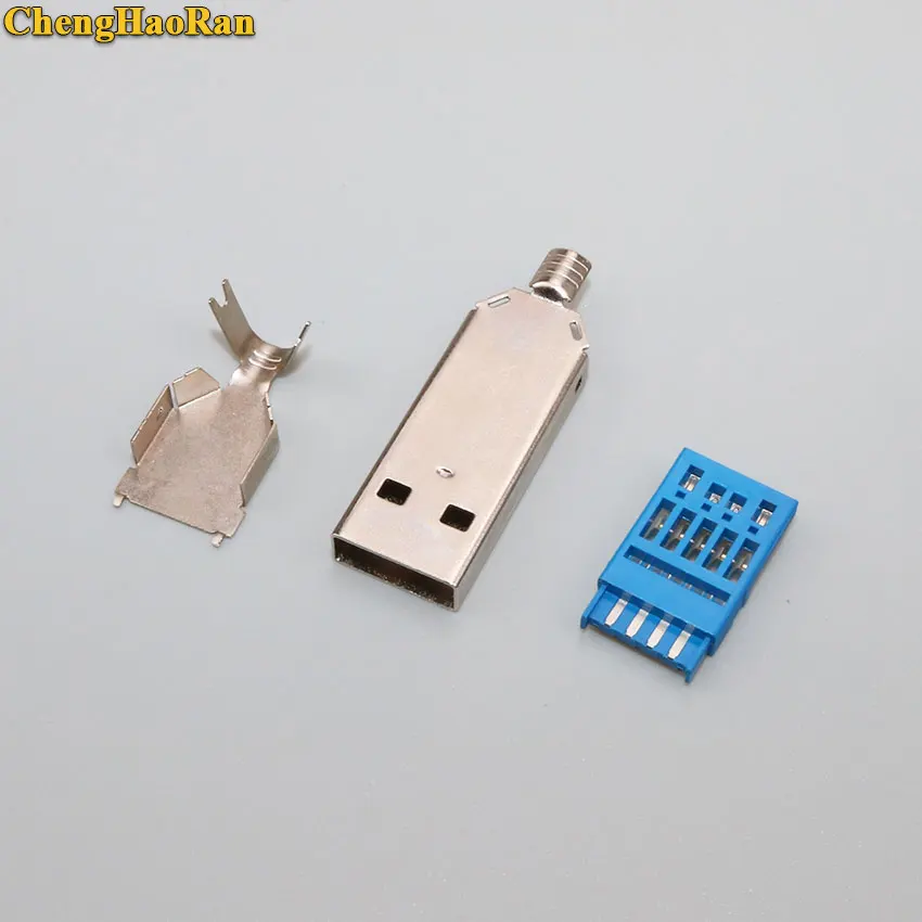 ChengHaoRan 10 шт. сделай сам USB 3 0 Штекерный разъем тип пайки линейный хвостовой в 1