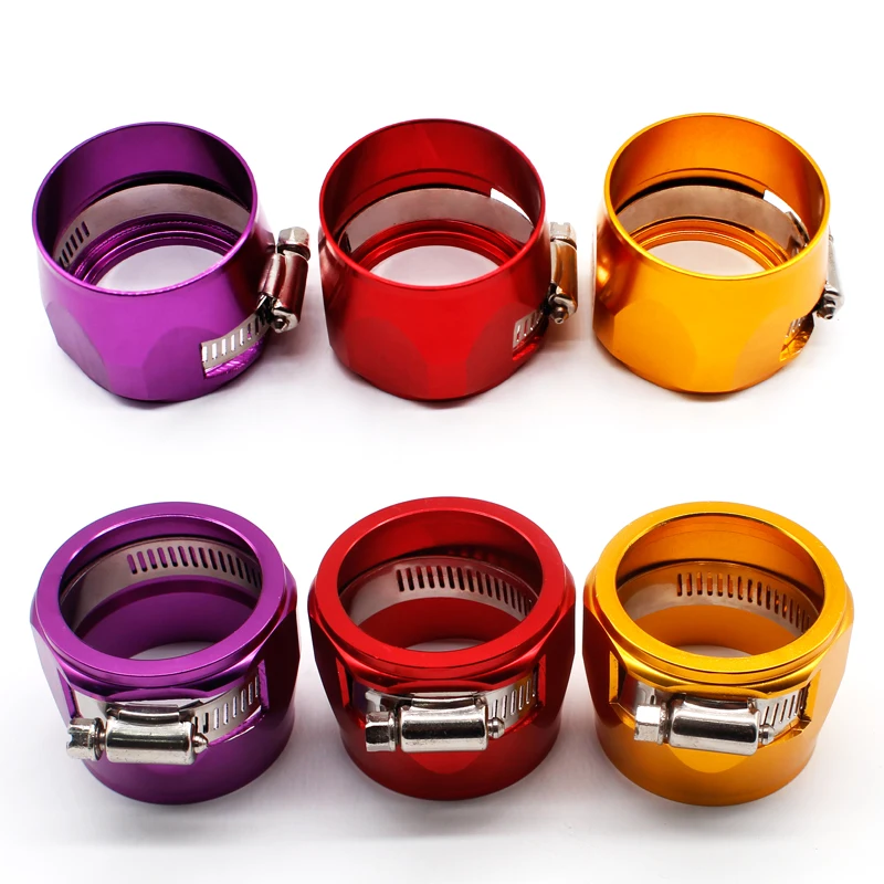 Car Accessories Oil Fuel Hose Clamp Hex Finishers Aluminum Hose End Fitting Oil Water Pipe Adapter AN4 AN6 AN8