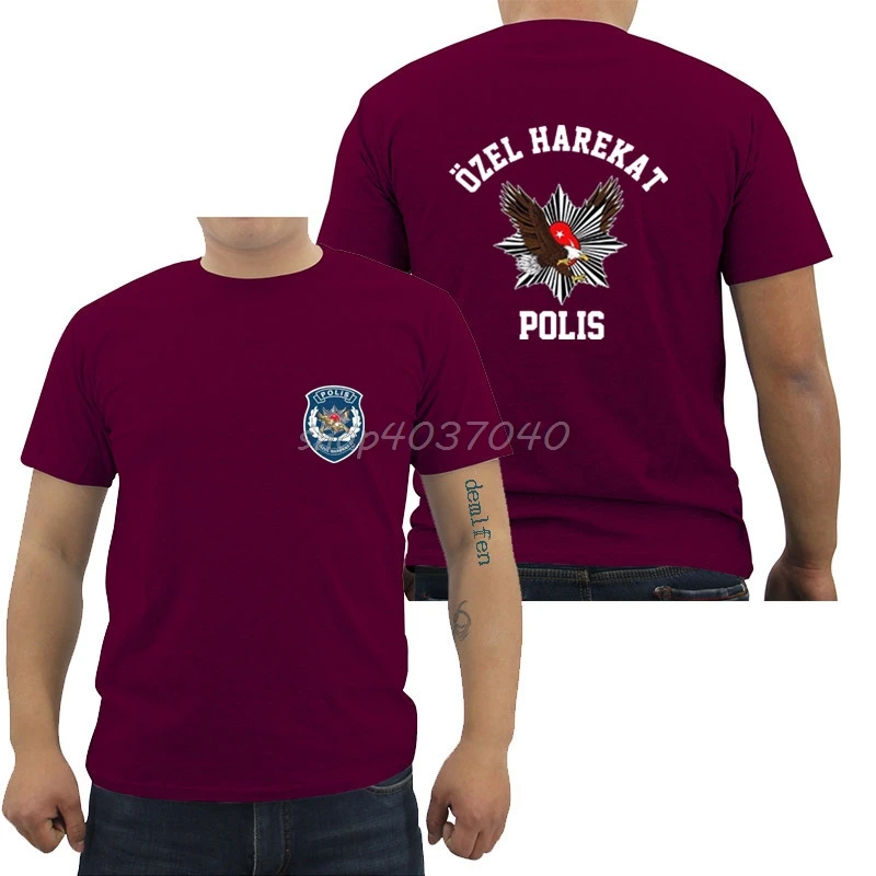 Модная черная футболка с коротким рукавом Новая Турецкая Polis Ozel Harekat Special Force