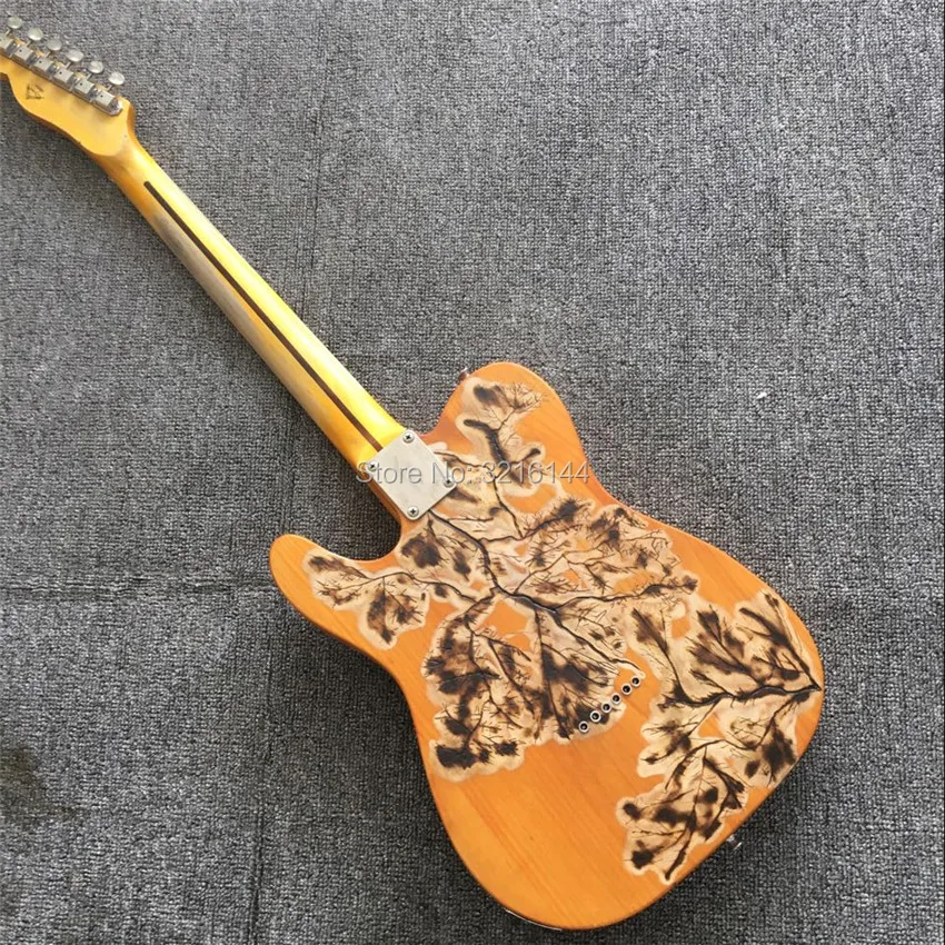

New product carbon burning old electric guitar, antique guitar, handmade, factory wholesale and retail