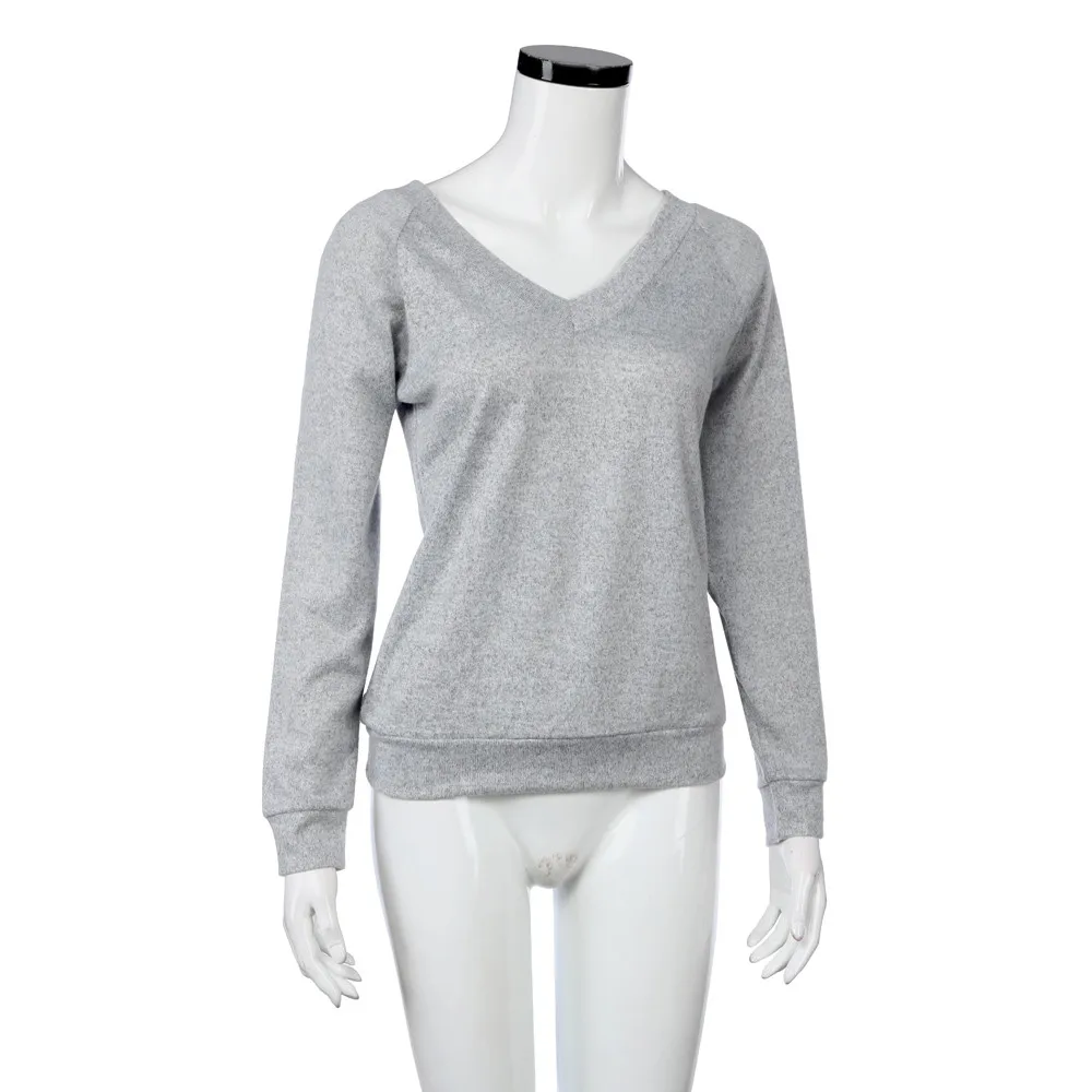 Autumn Winter Knitted Sweaters Women 2018 Loose Sweater Pullovers Jumper deep V-neck sexy Female Femme Tops | Женская одежда