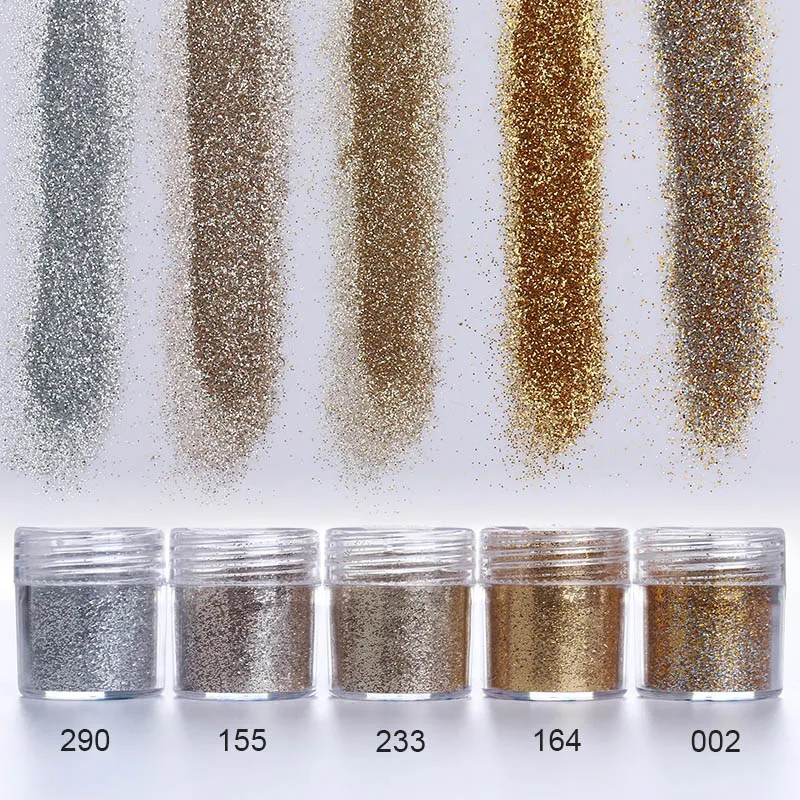 1 коробка 10мл ослепительное шампанское серебро ногтей блеск порошок пыли