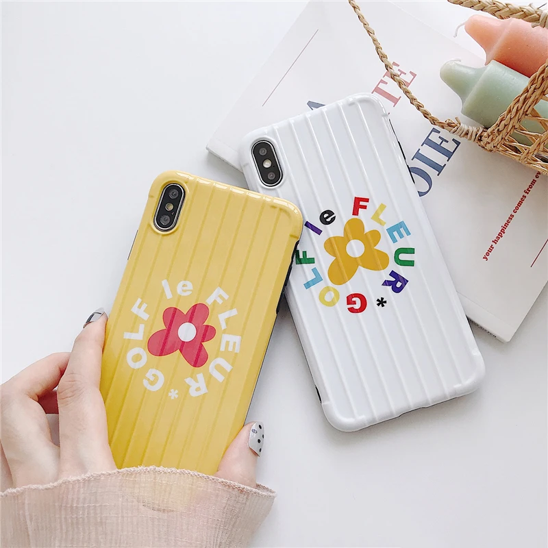 Glam Phone Case Fashion Flower Suitcase for iPhone XS Max XR X 8plus 8 7plus 7 6S/6 Plus Soft Tpu Back Cover | Мобильные телефоны и