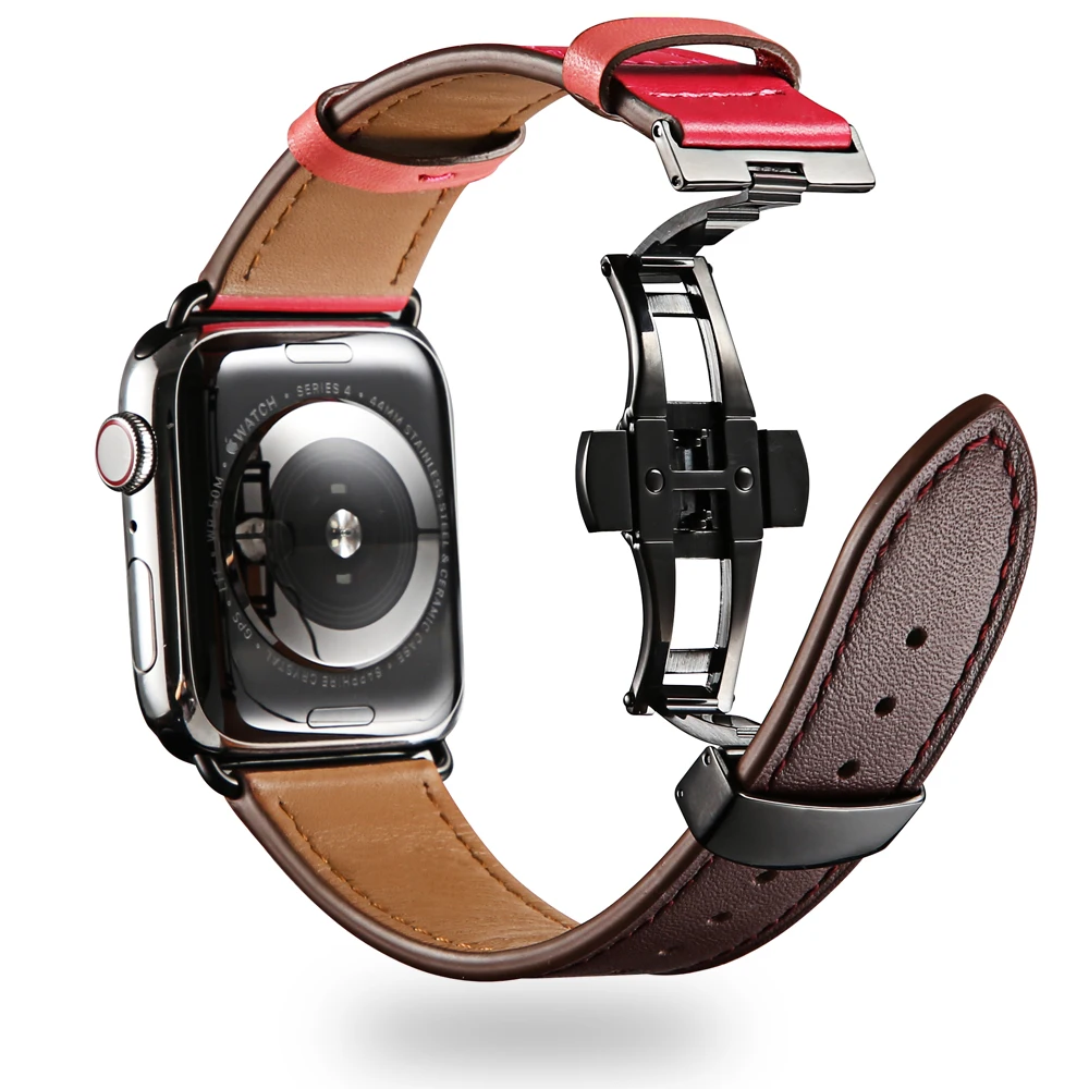 Кожаный ремешок для apple watch 4 iwatch 42 мм 38 44 40 correa 3 2 1 браслет аксессуары | Наручные