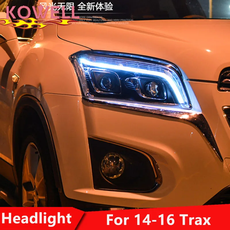 KOWELL стайлинга автомобилей светодиодный налобный фонарь для Chevrolet Trax фары 2013 2016