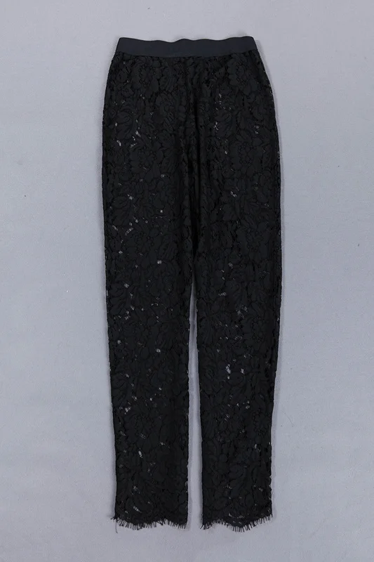 

black 3 piece set long sleeve high quality crochet sexy cloak and pant 2018 newest arrival bodycon rayon bandage suit