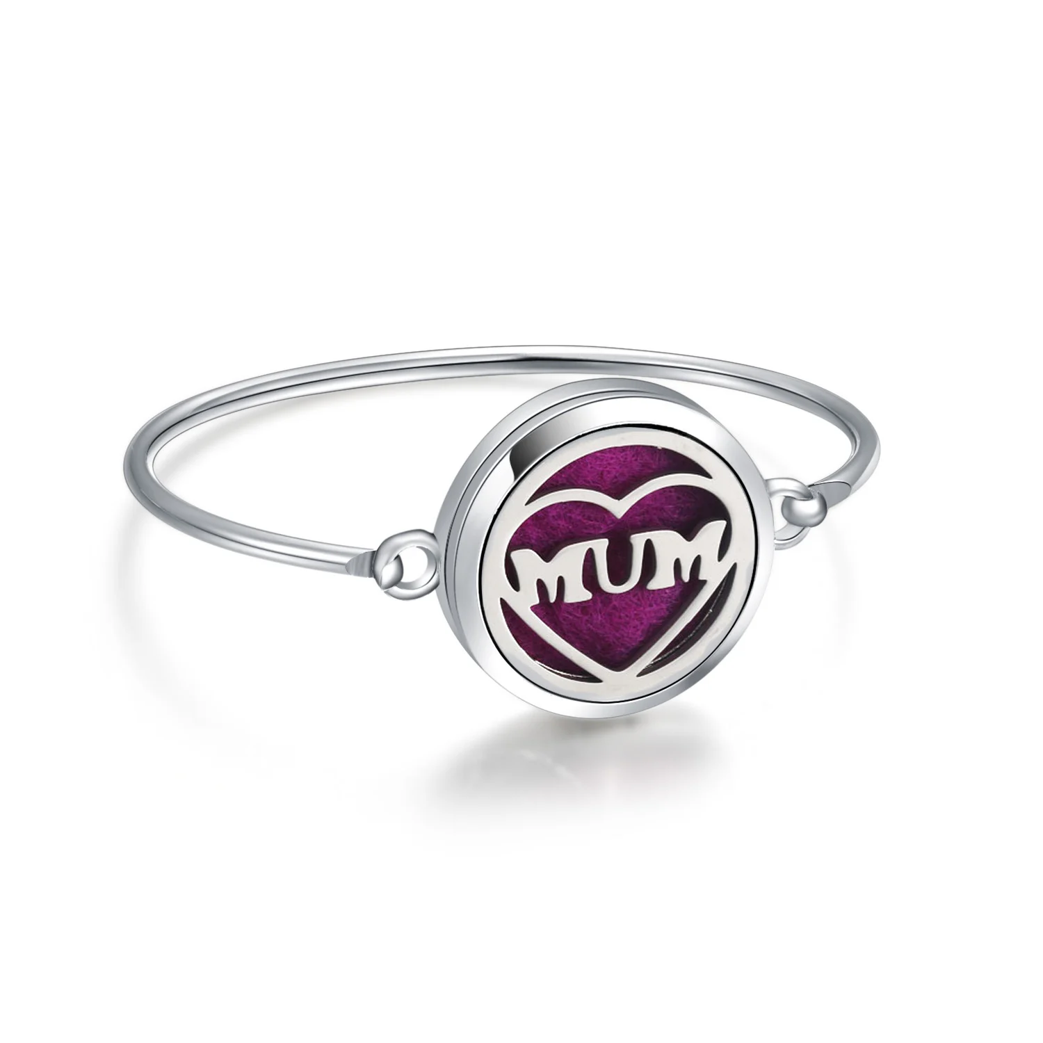 

New Stainless Steel Mother's Day Heart Aromatherapy Bracelet Diffuser Jewelry Perfume Essential Oil Diffuser Bracelets