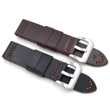 22mm 24mm 26mm Retro Brown Vintage Italy Calf Leather Men's hunk Watchband Replace PAM111 PAM441 for