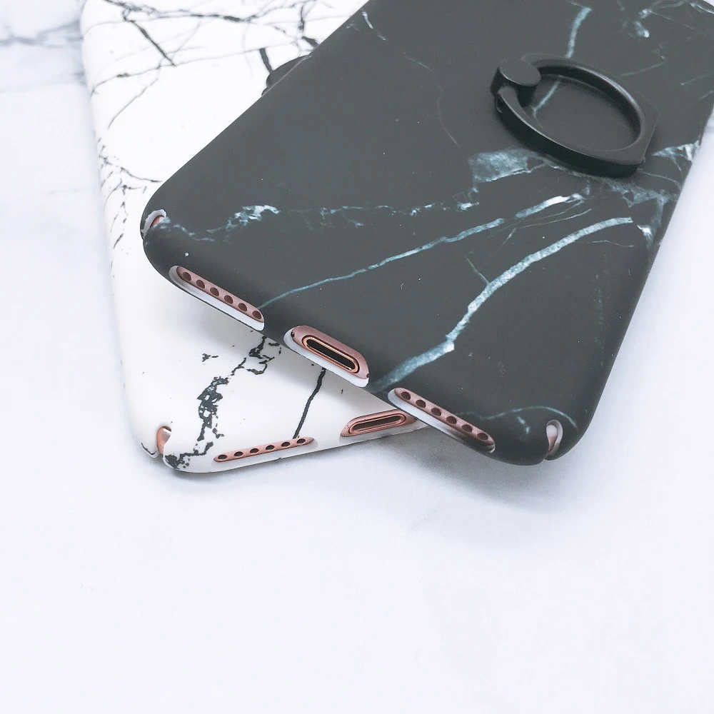 Хит мраморный черный чехол для телефона с ручной подставкой iPhone 6s 6 8plus 7 plus