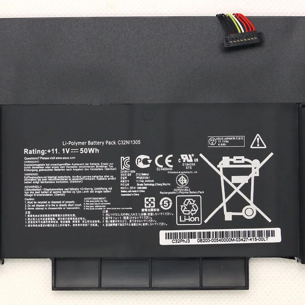 11.1V 50Wh 4400mAh C32N1305 Laptop Battery for Asus UX301LA-DE002H UX301LA-DH71T Zenbook Infinity UX301LA UX301 Tablet | Компьютеры и