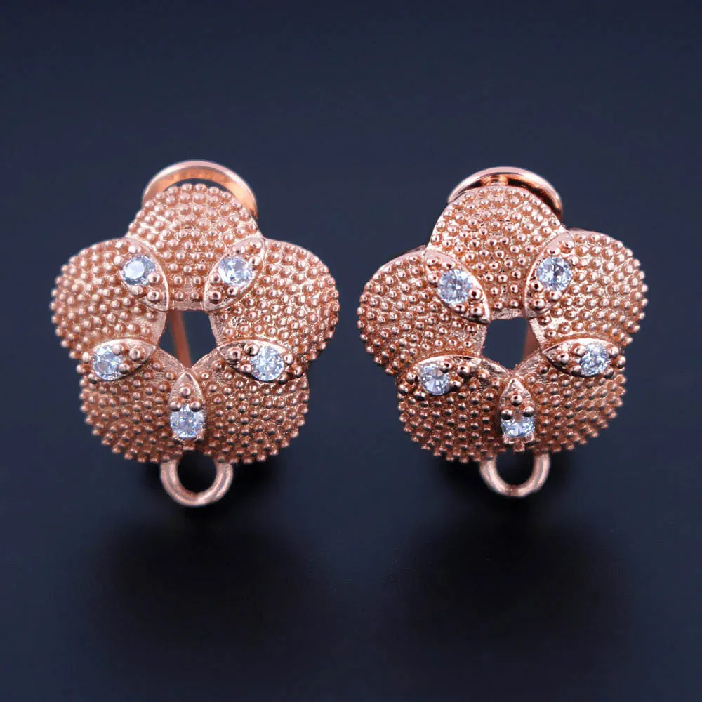 Серьги-клипсы с микрозакрепкой из фианита зажим подвесками металлическая