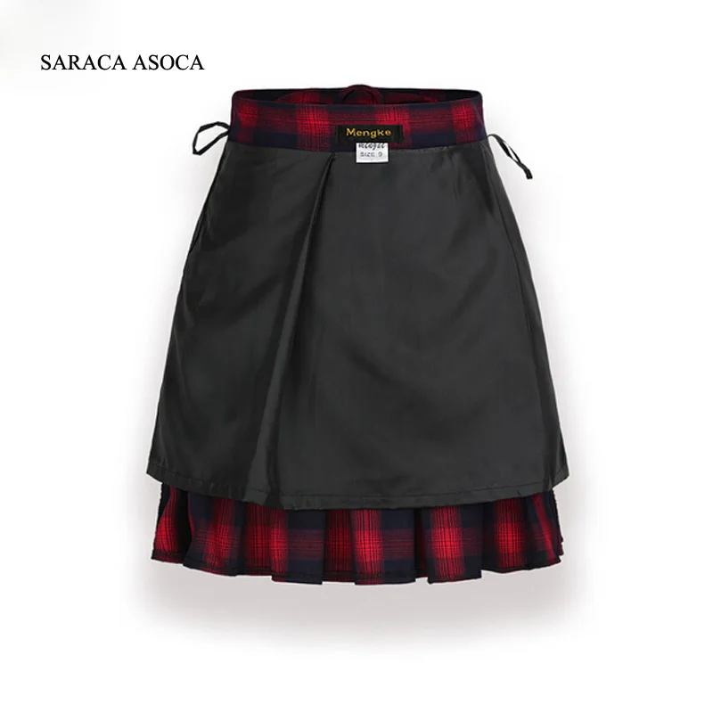 Новая весенне осенняя Женская винтажная Студенческая клетчатая юбка модная
