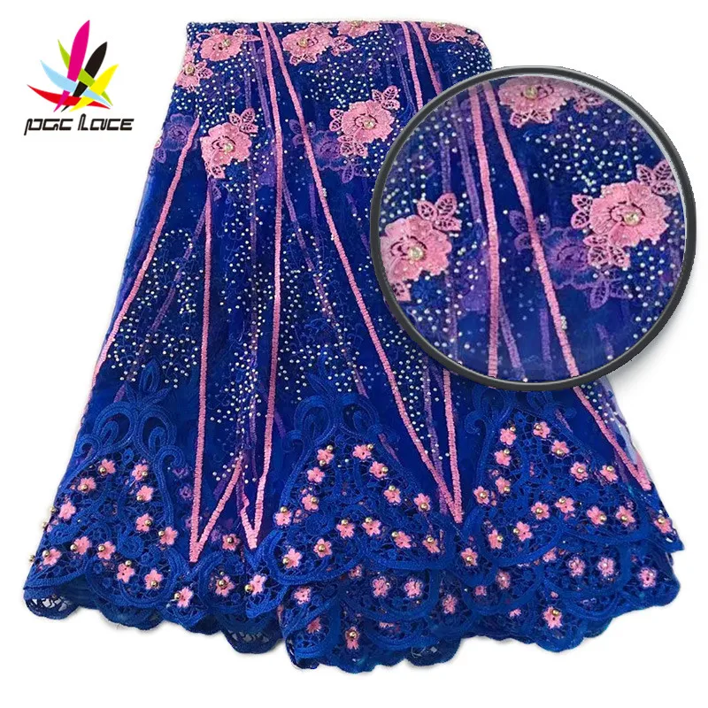 Высокое качество 2017 африканские ткани шнурка с бисером французский чистая