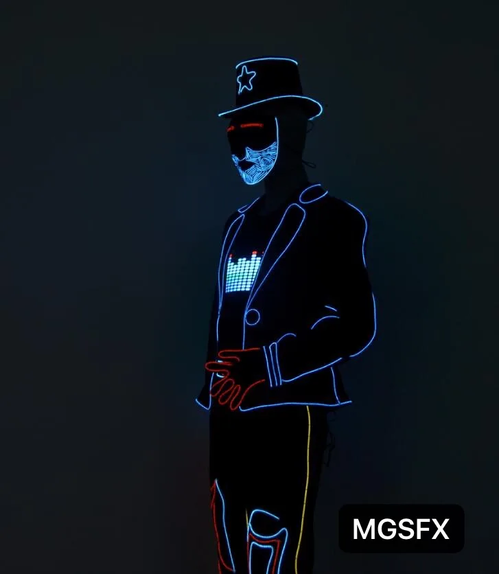 Светодиодный костюм-светильник Tron legacy Ukraine dance из оптического волокна для танцев
