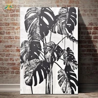 nordic poster black and white monstera plant painting wall art canvas poster posters and print modern home decor for living room