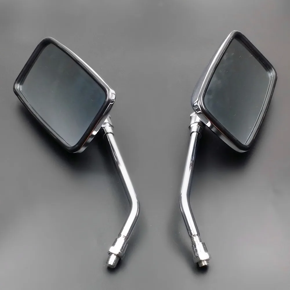 Прямоугольное боковое зеркало для мотоцикла Honda Kawasaki Suzuki 10 мм|mirror metal frame|mirror