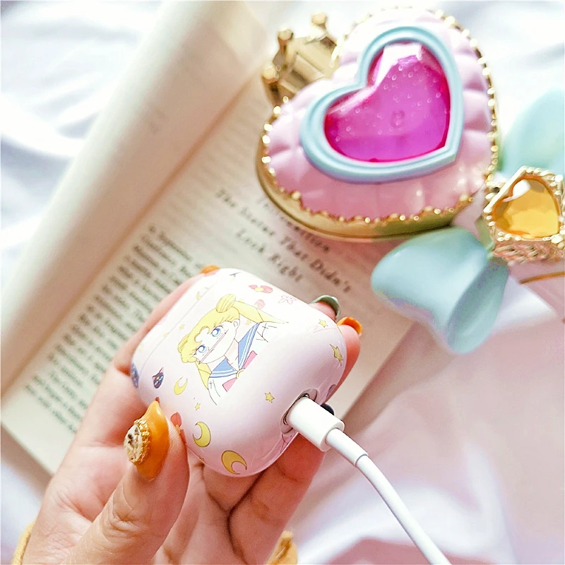 Милый розовый чехол Sailor Moon для airpods Мультяшные аксессуары Airpods Pro сумка зарядки