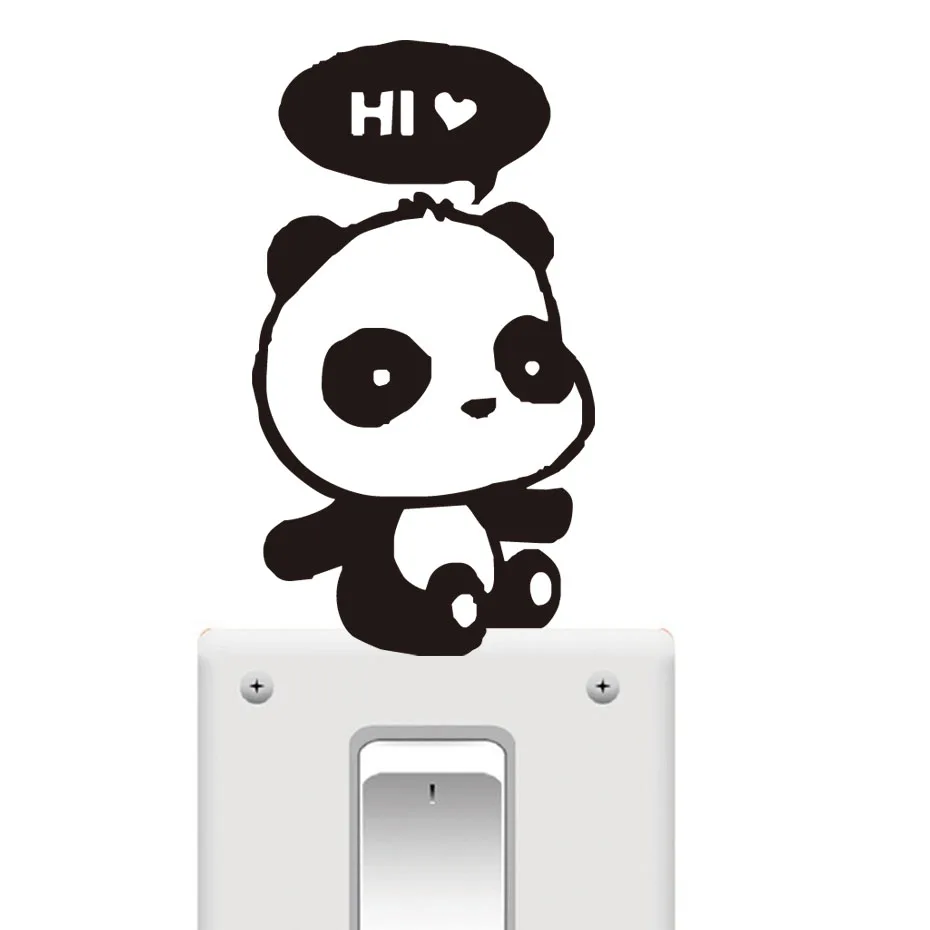 DIY Милая Привет любовь наклейка для выключателя панда мультяшная виниловая на