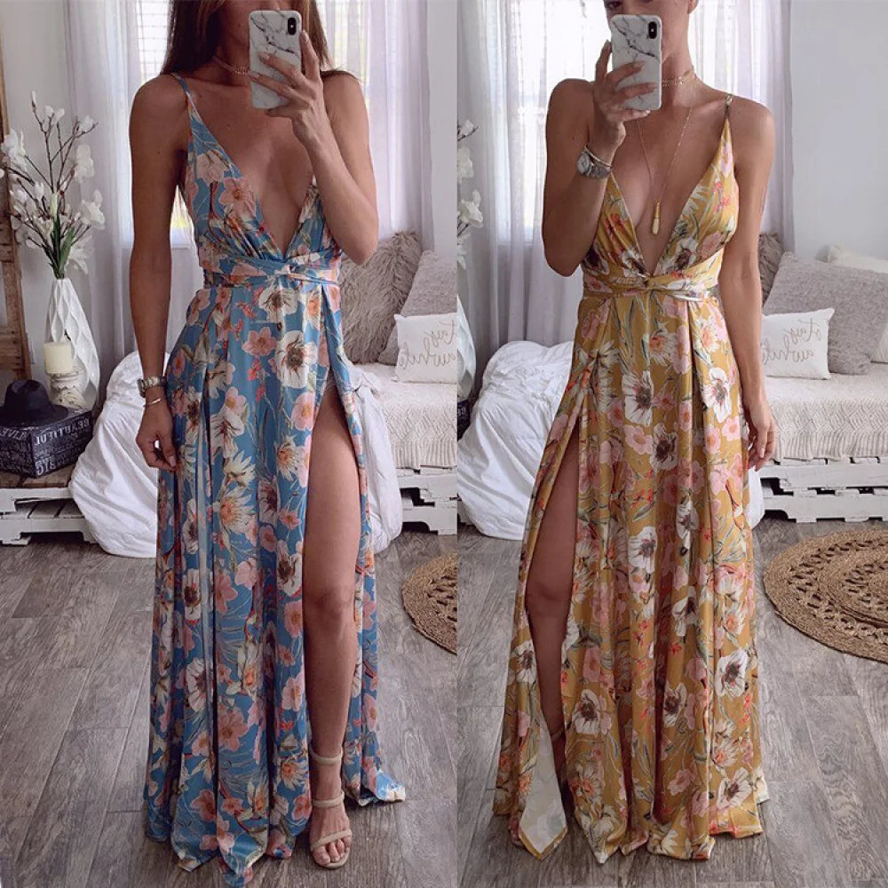 Женское платье без рукавов LALYSSE летнее пляжное длинное вечернее макси с глубоким