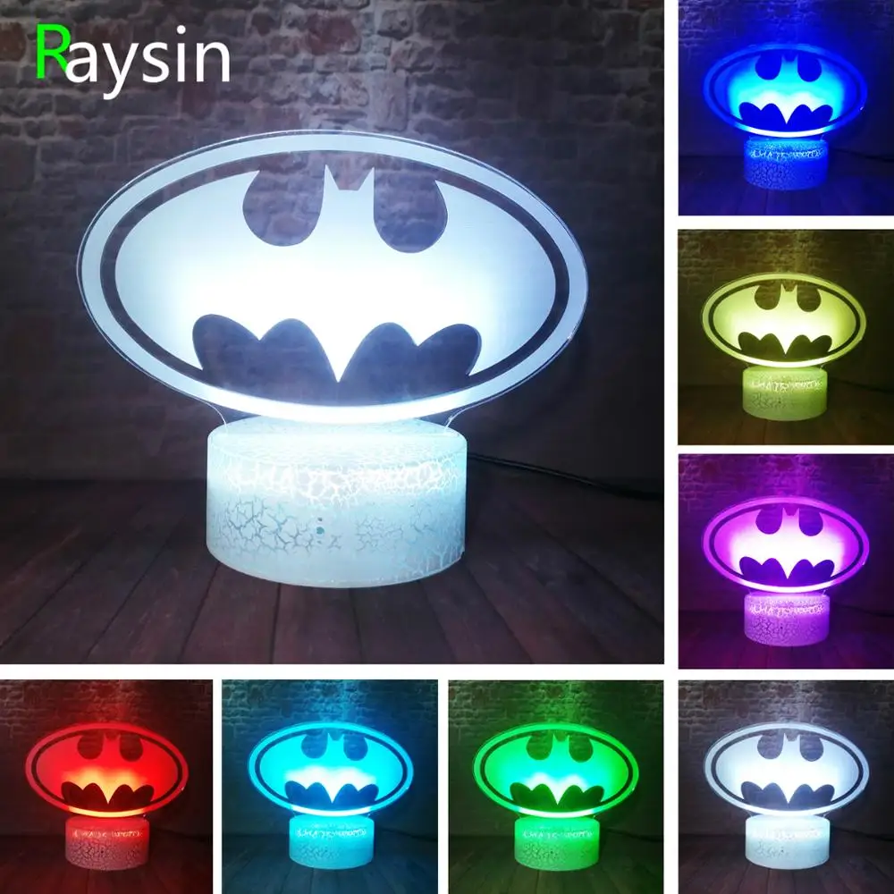 DC Лига Справедливости Бэтмен Символ аа батарея 7 цветов автоматическое изменение