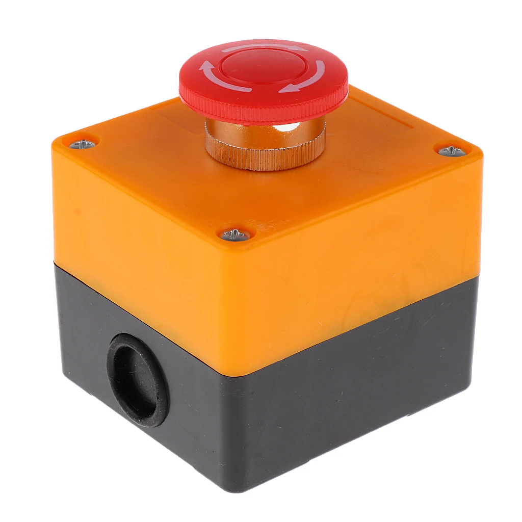 220V 3A Latching NC Emergency Stop Red Mushroom Push Button Switch Station | Строительство и ремонт