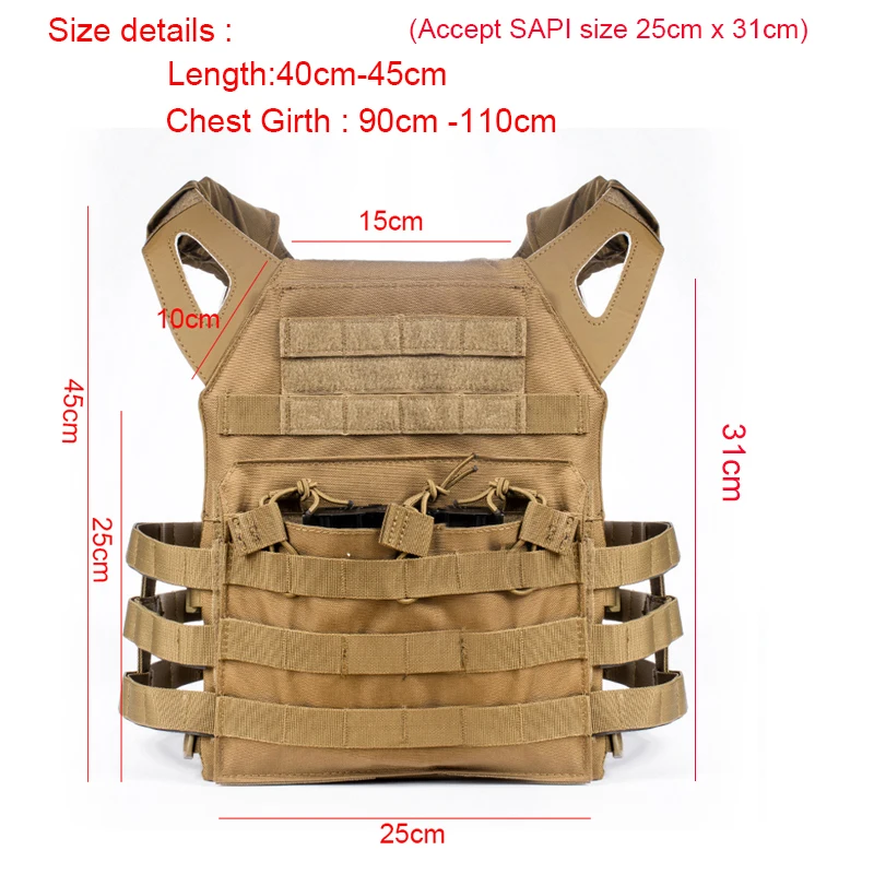 Военные тактическая пластина несущей патроны грудь Установка СКП жилет Airsoftsports