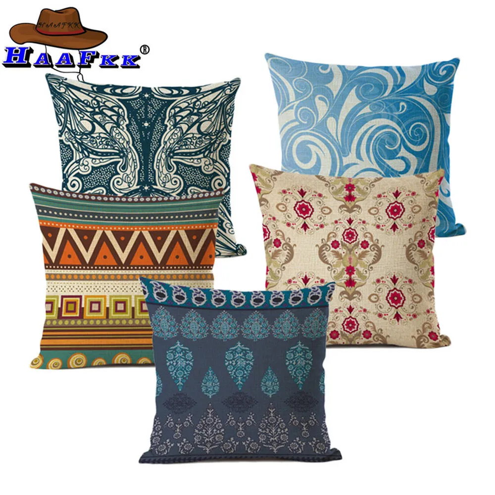 Винтажный чехол для подушки в европейском стиле с принтом автомобиля дивана