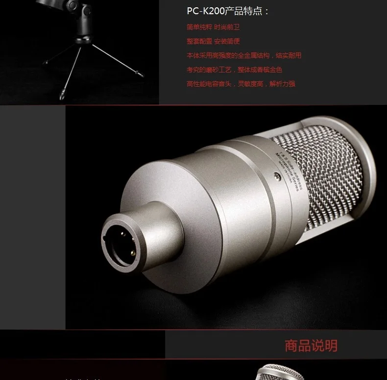Takstar/wins PC-K200 Мягкая обложка издание Профессиональный емкостный микрофон