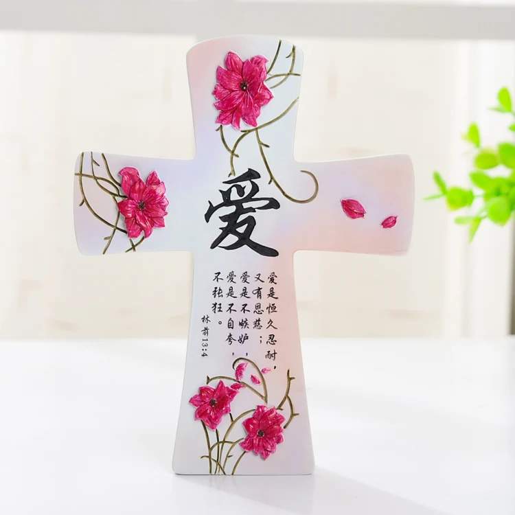 love 1 шт. христианские подарки 3D Смола крест украшения, как орлы распределяют крылья - Цвет: love