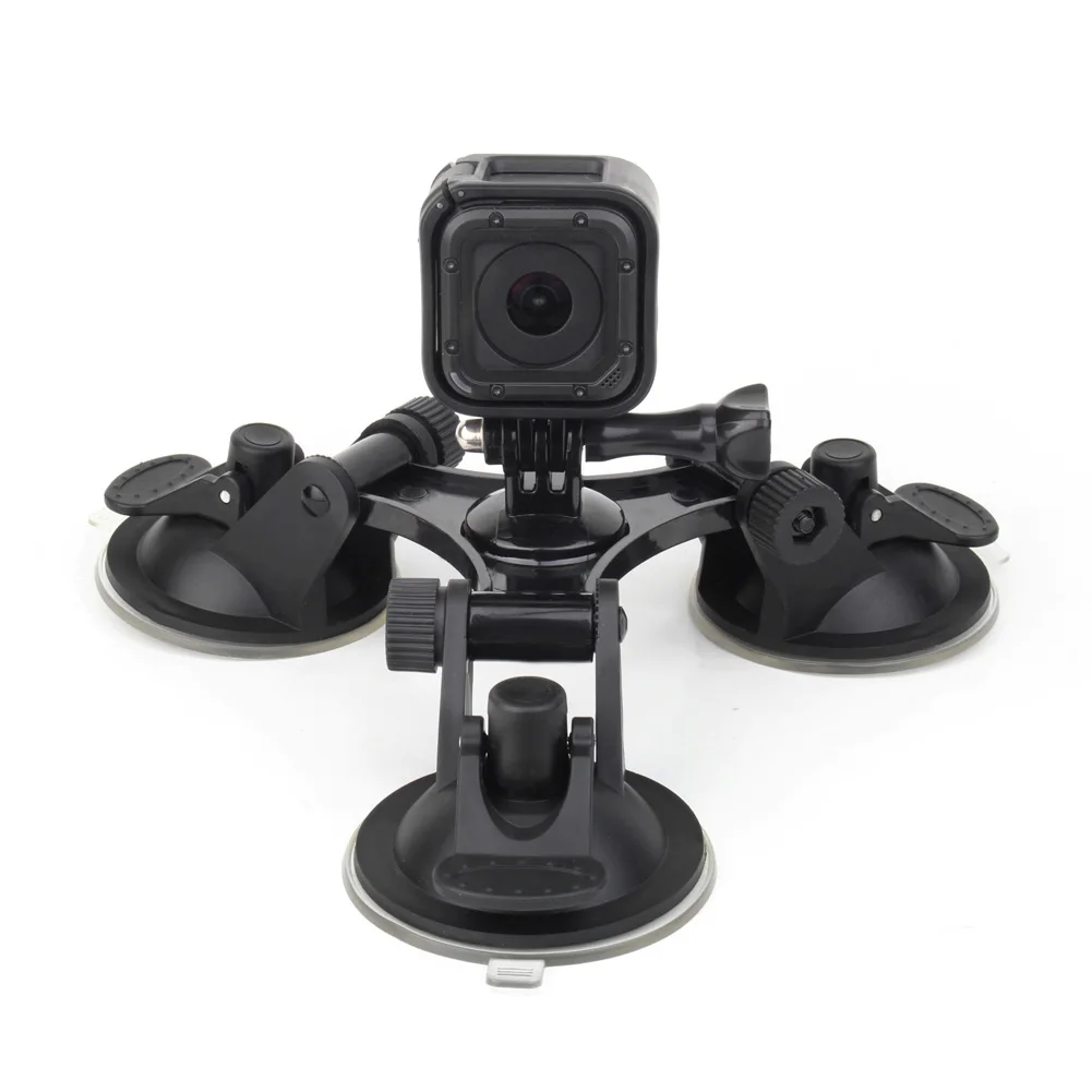 SOONSUN аксессуары для GoPro окна автомобиля Тройная присоска крепление на присоске для Go Pro Hero 8 7 6 5 4 3 для DJI Osmo Action для Yi