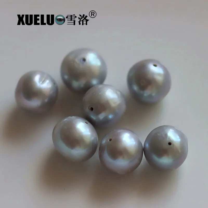 XUELUO 10 шт./упак. 12 14 мм серый большой круглый натуральный Выращенный пресноводный