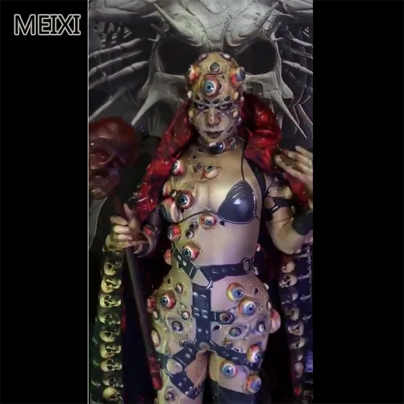 Рок триллеры на Хэллоуин с трехмерным эластичным глазом костюмы для балета