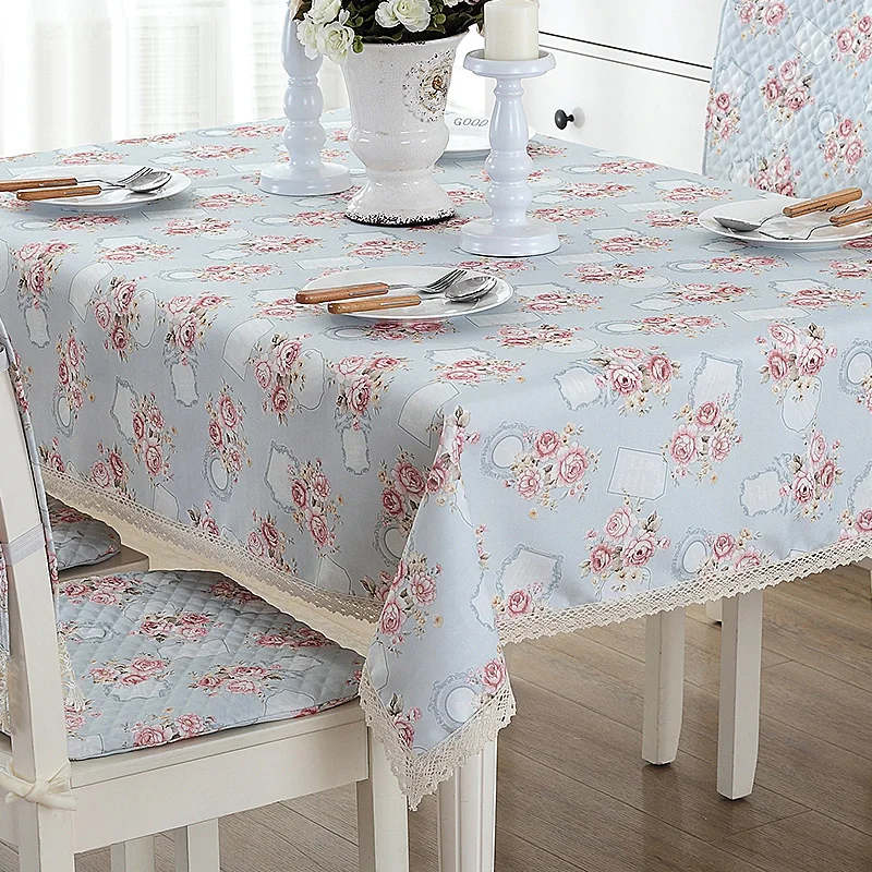 Ткань цветочный синий брезент покрытие стола Дворцовая скатерть Свадебная