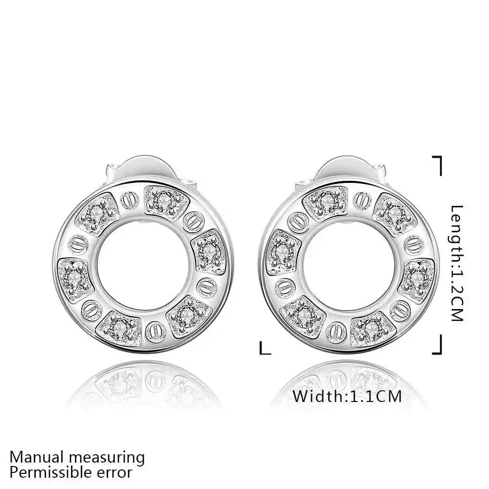 Hot sale! 925 silver earring circle watching stud pendientes to.us bear jewellery SMTE564 | Украшения и аксессуары