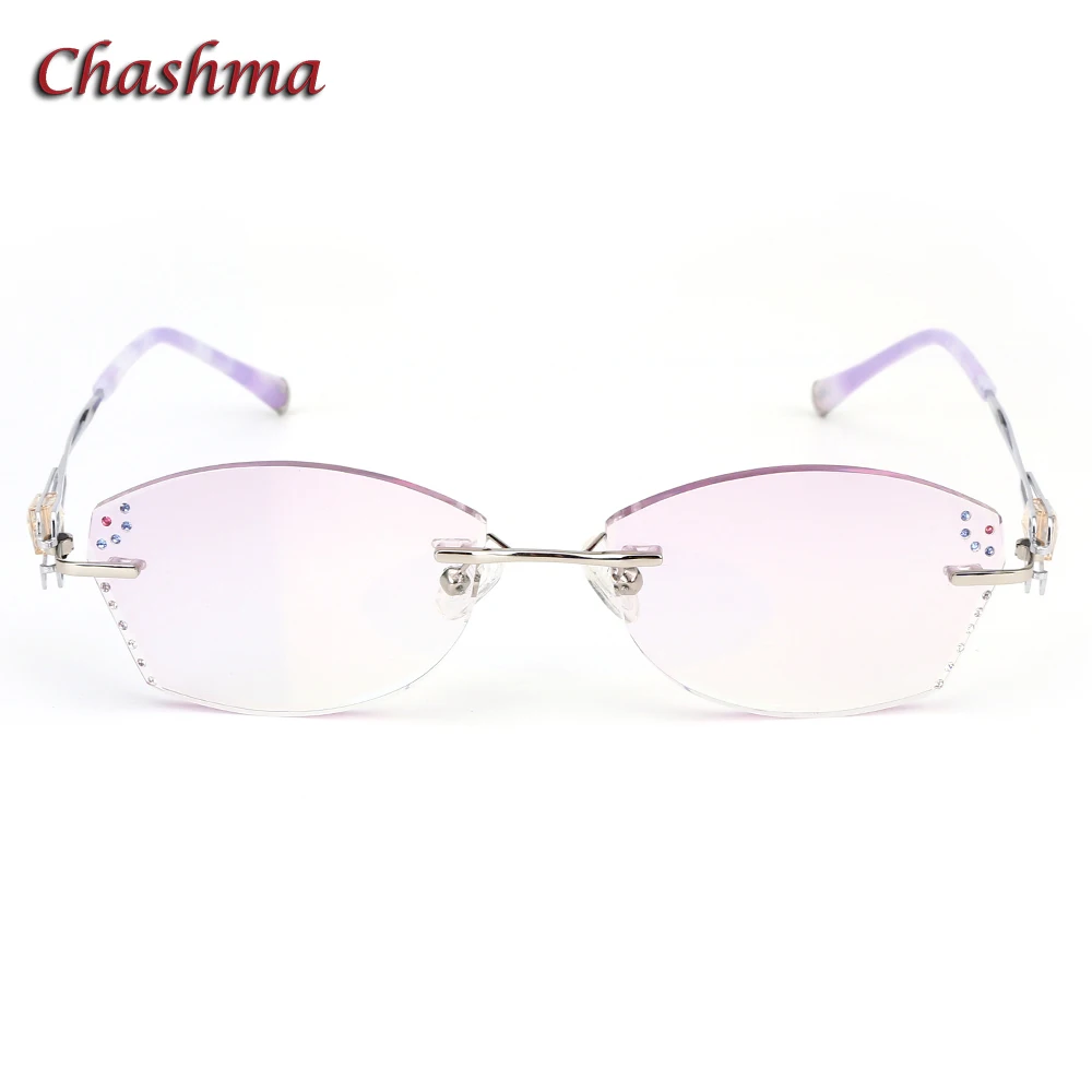 Женские титановые очки без оправы Chashma брендовые с цветными линзами lunette de