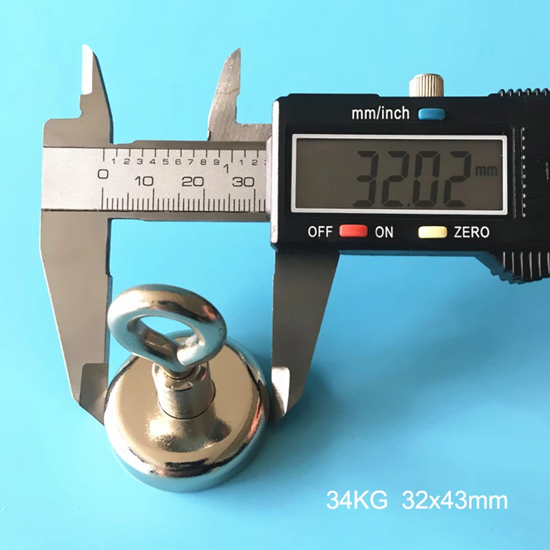 34KG 57/60/90 кг высокое качество неодимовые восстановления магнит металлический охоти море детектор рыбалки серебристого металла аксессуары - Цвет: 34KG