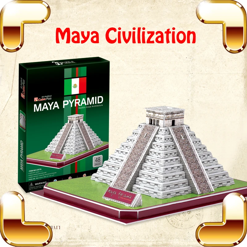 Новогодний подарок Пирамида майя модель 3D пазлов башня старинное здание сборная