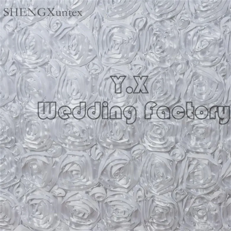 

New Design Satin Rosette Table Skirt \ Table Cloth Skirting For Wedding Decoration