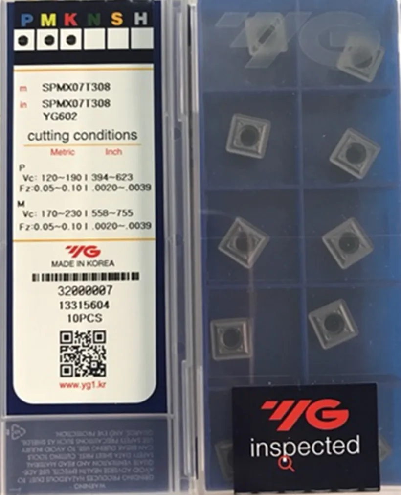 SPMX07T308 YG602 10 шт 50 100% Сделано в Корее оригинальный YG 1 Карбид обработка вставки: