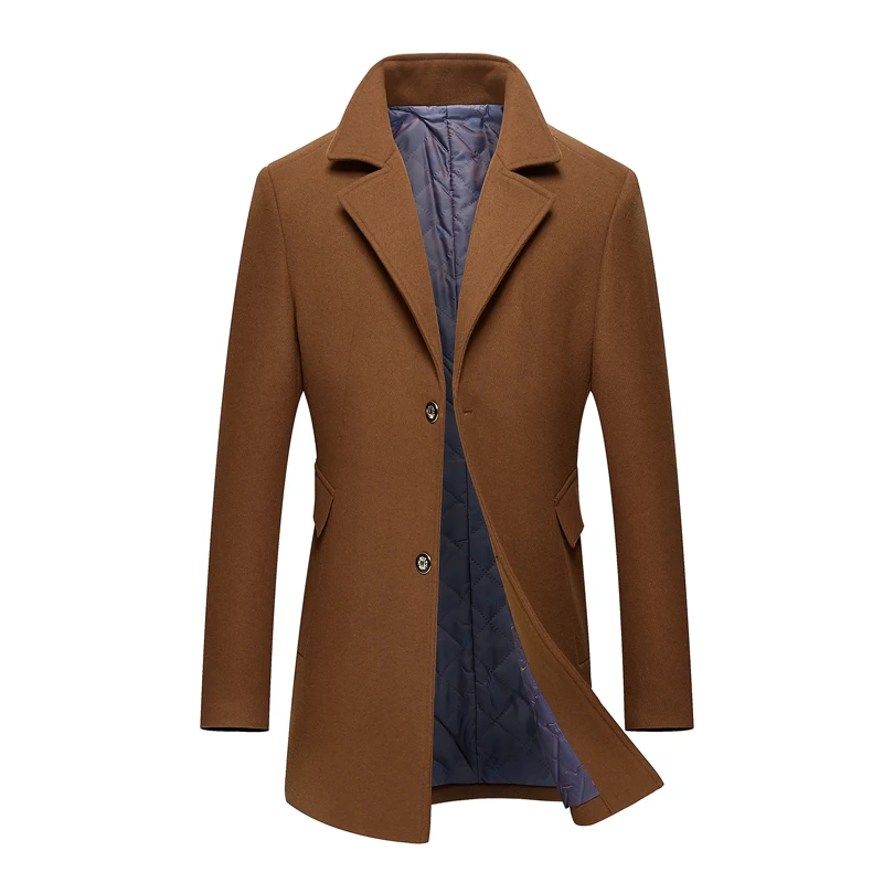 NEW mens long Woolen coats Slim fit 2018 autumn winter homme men's Business Casual solid jackets Good Quality Plus Size M-3XL | Мужская