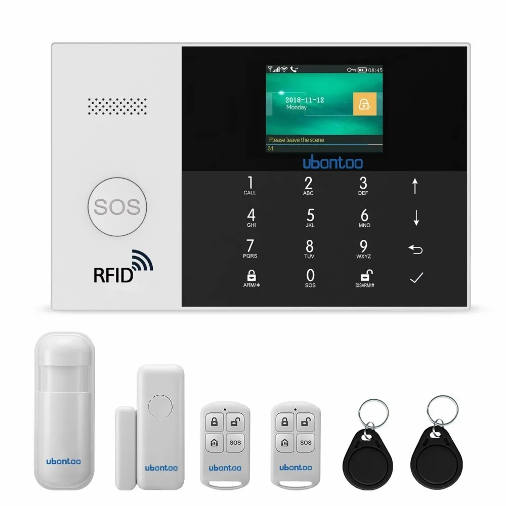 KitA Ubontoo беспроводной охранный датчик домашней безопасности wifi RFID SIM GSM сигнализация Система IOS Android приложение управление ЖК Сенсорная клавиатура - Цвет: KitA