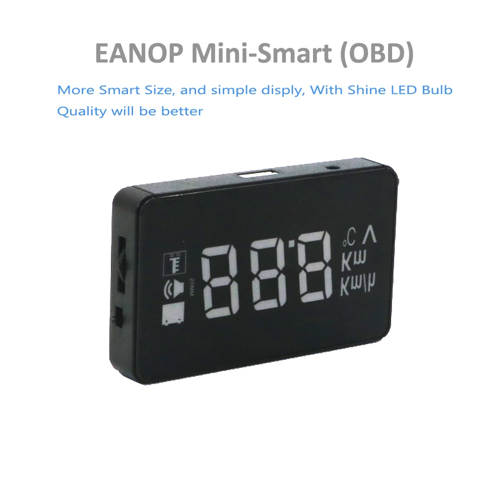 EANOP Мини Смарт авто HUD Дисплей Obd2 монитор Windshild скорость проектор Автомобильная сигнализация