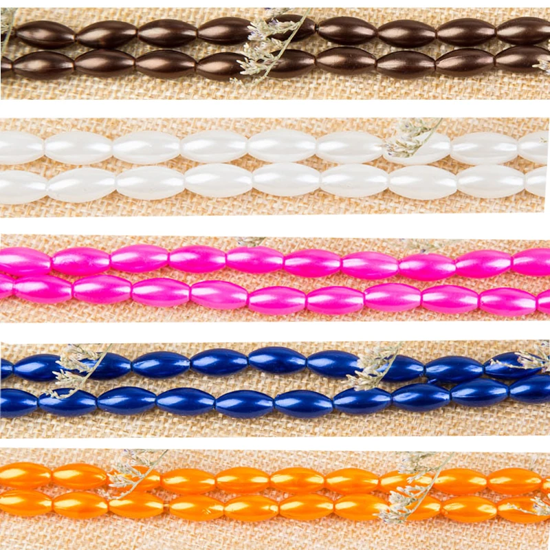 

11 Colors Oval Rice Shape Artificial Pearl Imitation ABS Beads For Jewelry Making Necklace Bracelet Earring 200pcs/bag