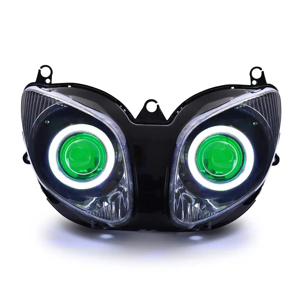 Green Demon Eye Передние фары KT для мотоцикла Yamaha T-MAX 2001 2002 2003 2004 2005 2006 2007 Глаз ангела Глаз демона HID Проектор Синий - Цвет: Green Demon Eye